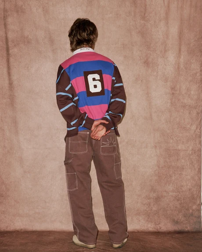 Ralph’s Rugby Polo (Brown/Pink)