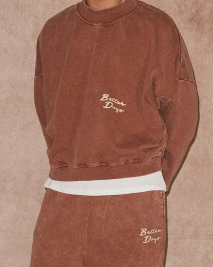Brown Marble Crewneck