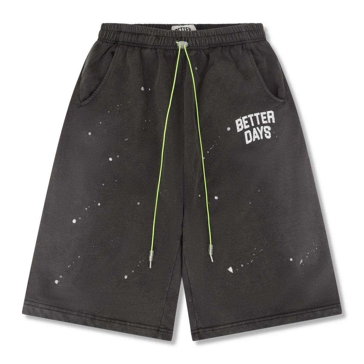 Black Painted 3/4 Shorts